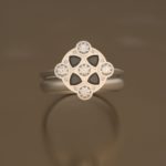 bague or blanc ronds et triangles 11