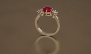 bague fiancaille solitaire diamants rubis